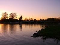 hogs back sunset over dam